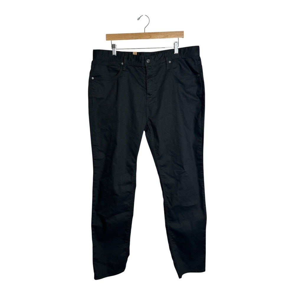 Prana Bridger Slim Tapered Jeans 38x32 Blk Stretch Organic Cotton NEW
